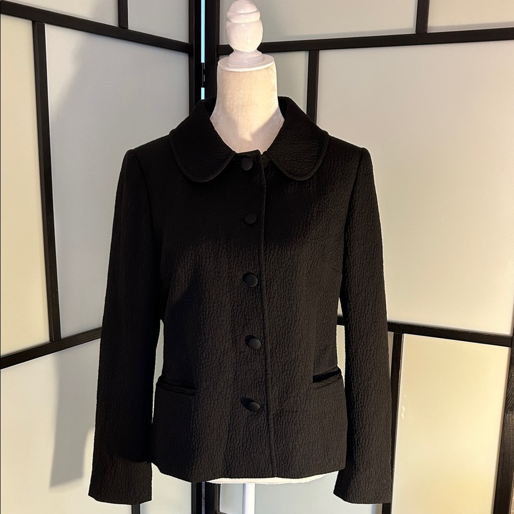 Dolce & Gabbana Black Textured Button-Front Jacket